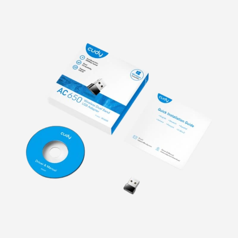 CUDY WU650 AC650 Dual Band Nano USB WiFi Adapter