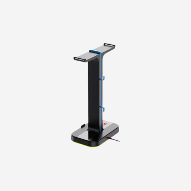 HAVIT TH650 RGB Headphone Stand with Dual Hanger & 2 USB Ports